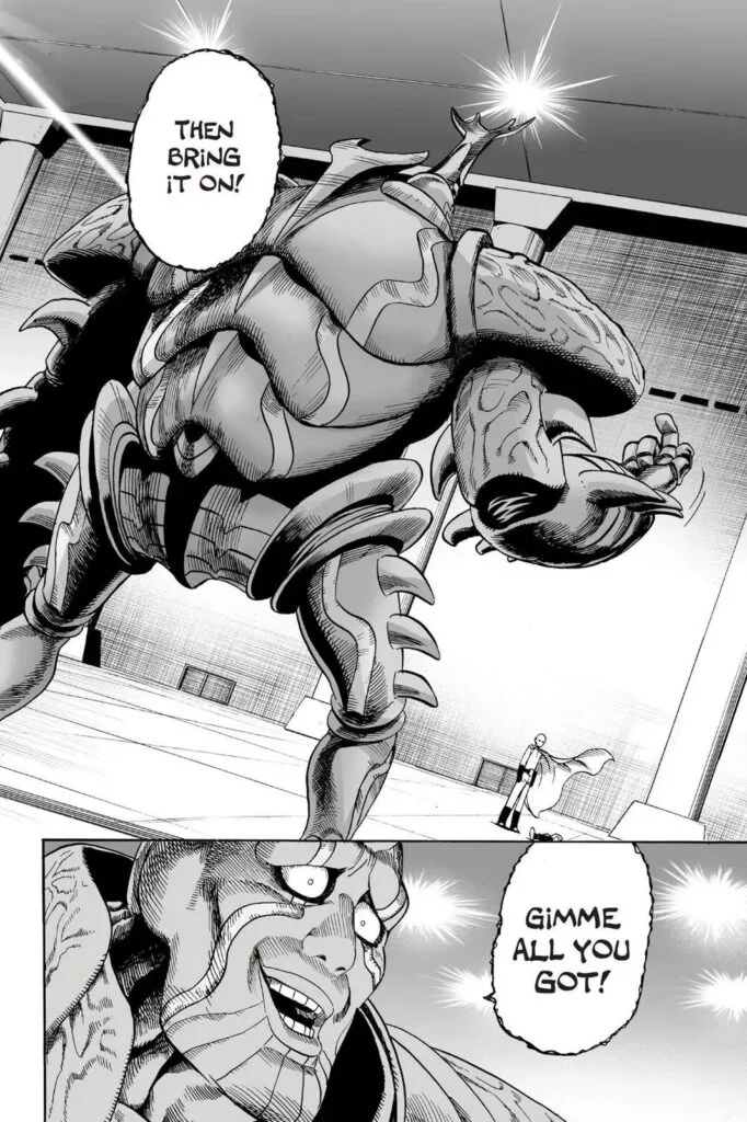 Carnage Kabuto challenges Saitama.