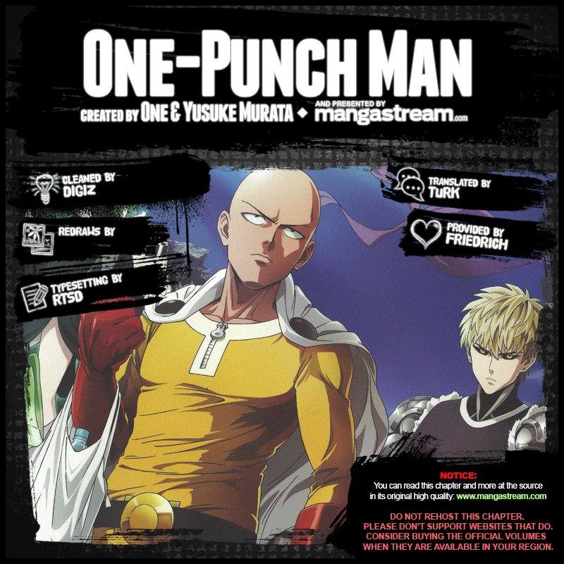 The color page shows serious Genos and Saitama holding a grocery bag.