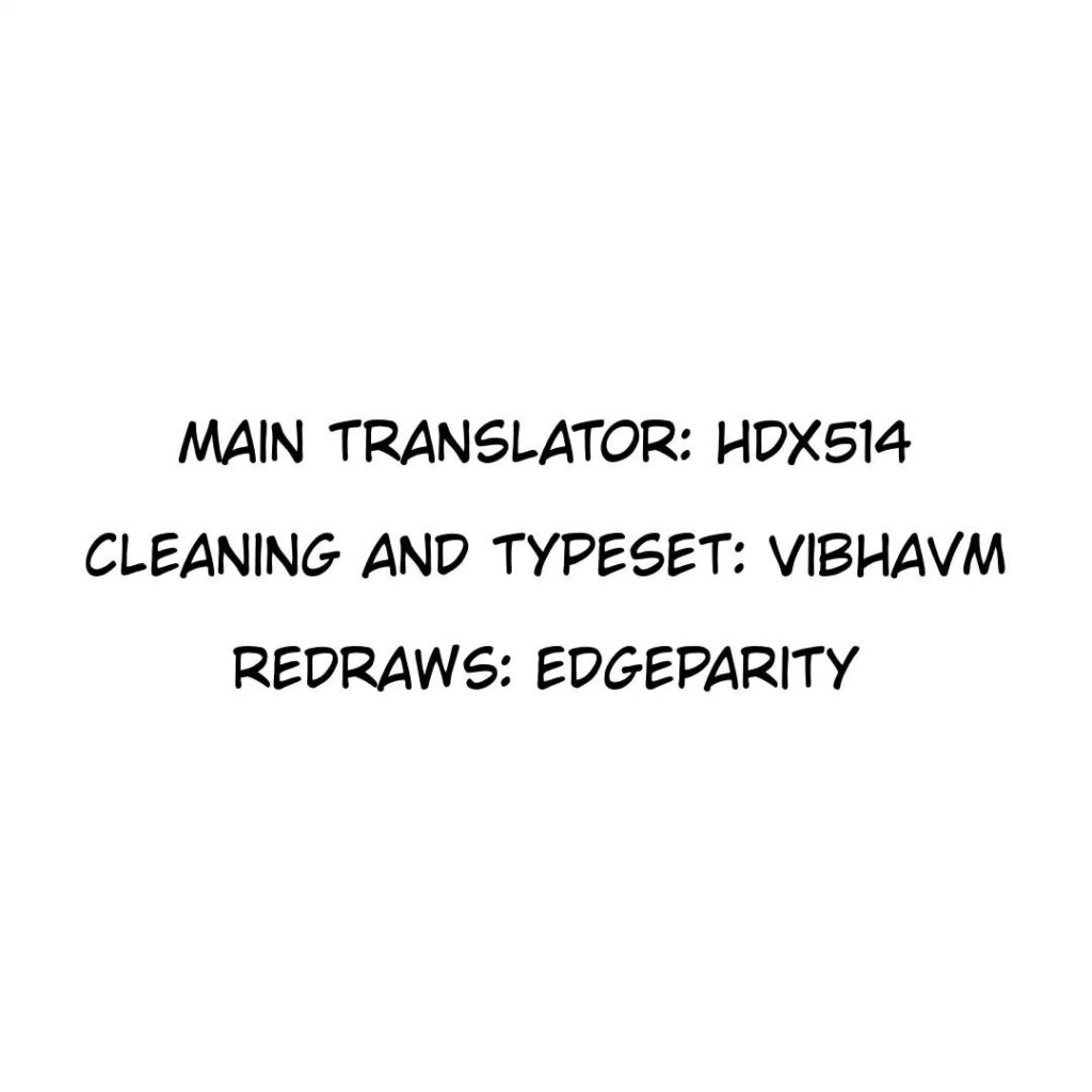 Credits for main translator, cleaning and typesetting, and redraws.