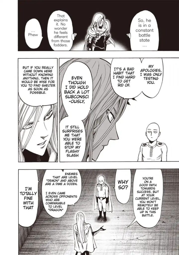 Flashy Flash tells Saitama to leave, telling him the place is crawling with powerful monsters.