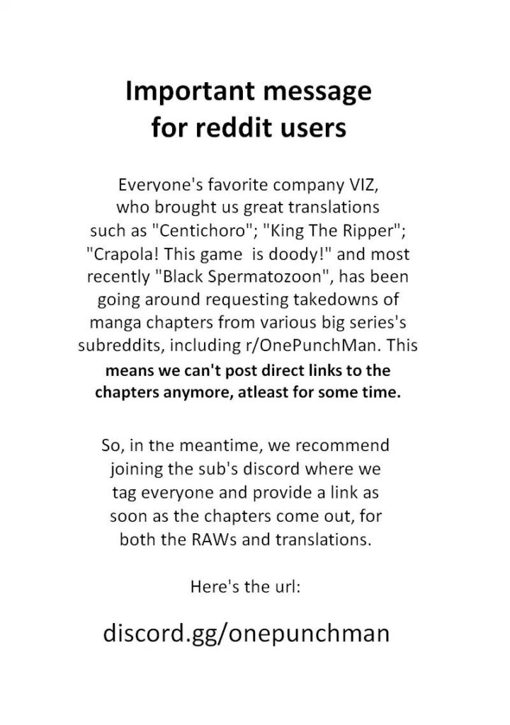 A notice regarding an important message for Reddit users.