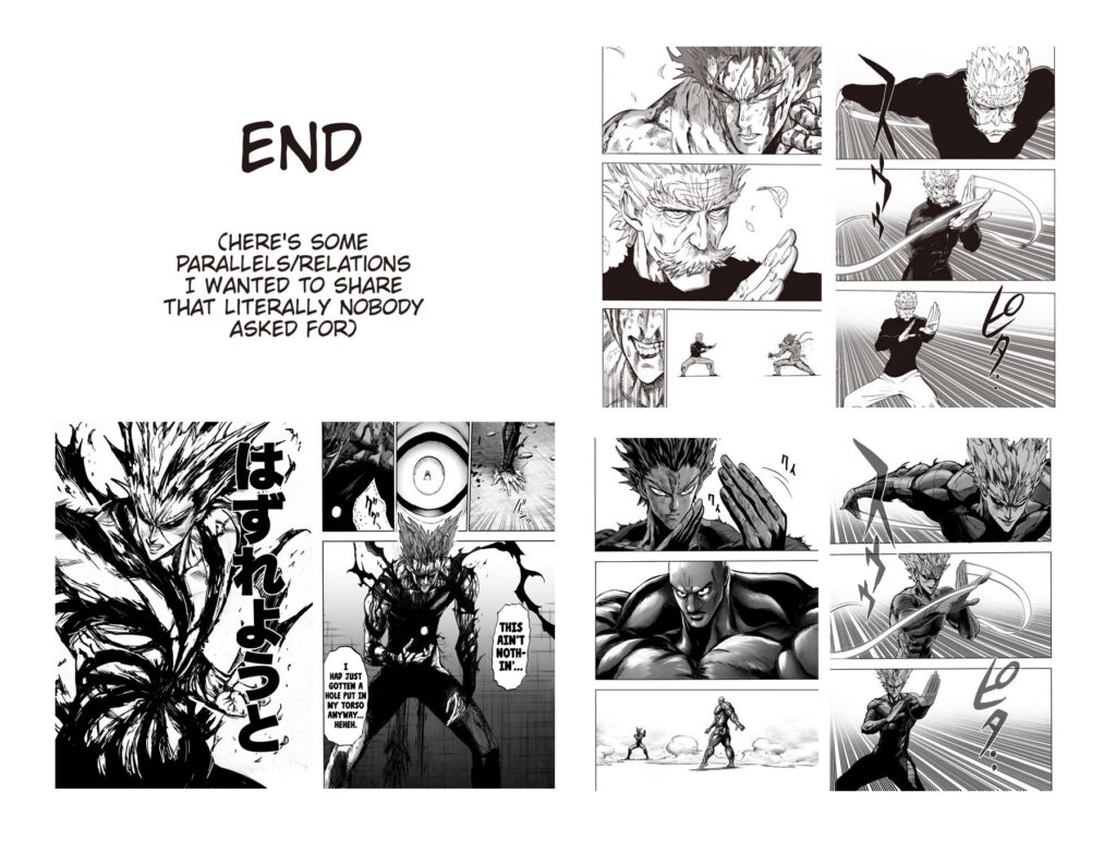 End of Chapter showing parallelism between Garou and Bang's movements.