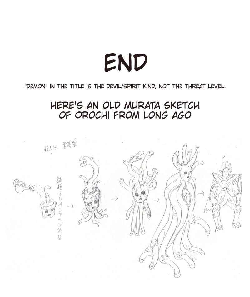 End of Chapter showing Murata's early sketches of Orochi.