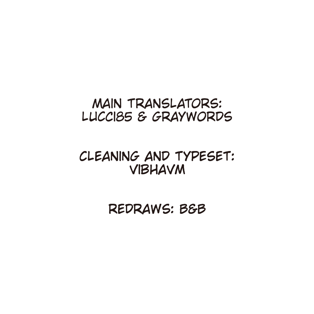 Credits for main translators, cleaning, typeset, and redraws.