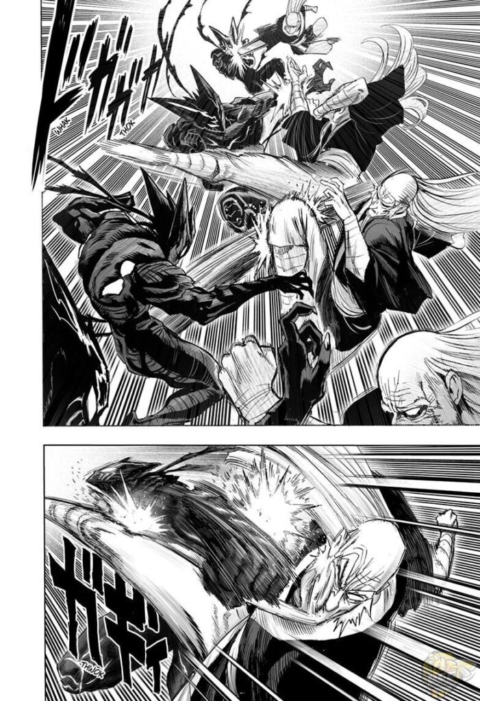 Cut to the scene, Bomb and Garou are fighting seriously.