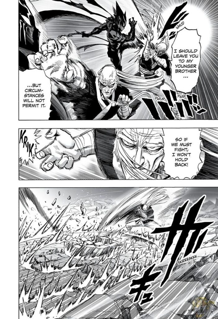 Bomb attacks Garou with his technique.