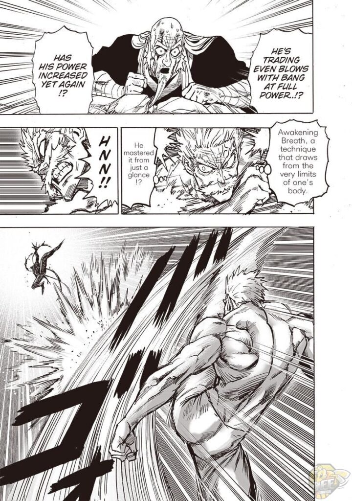 Bomb watches them in amazement. Bang kicks Garou and hits him.