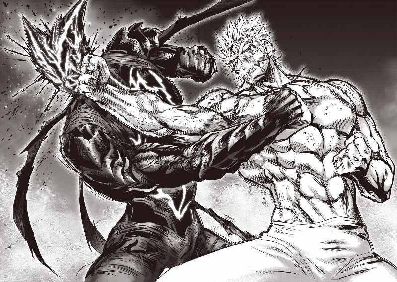 Bang lands a powerful punch on Garou's face. Garou counters a punch but misses.