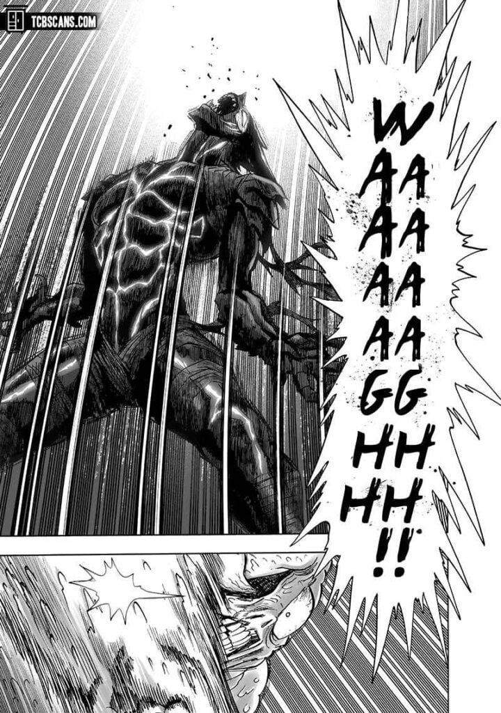 Garou lets out a mighty scream. Vomited Fuhrer Ugly notices him.