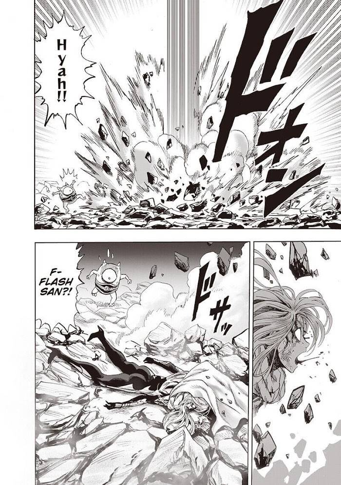 Flashy Flash hits the ground so hard and coughs blood. Manako is shocked and approaches him.