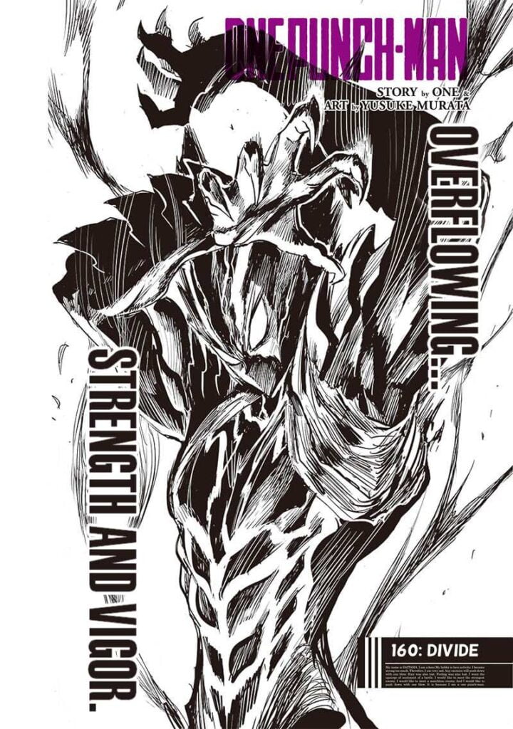 Garou stands overflowing with strength and vigor as the cover image.