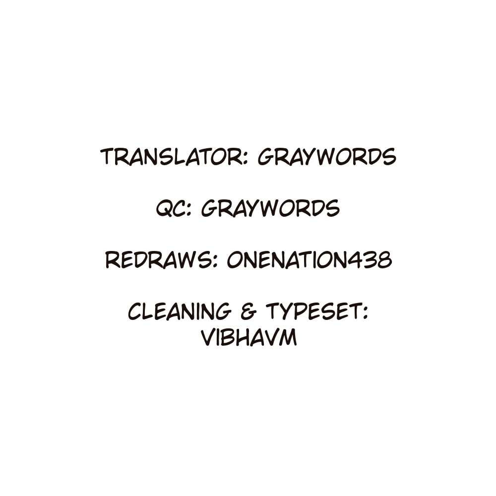 Credits for the translator, QC, redraws, cleaning, and typeset.