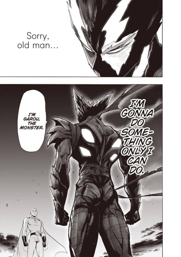 Garou introduces himself to Saitama as Garou the Monster.