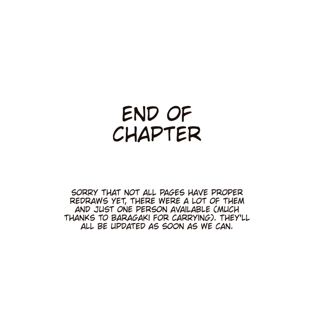 End of Chapter with a note about the redraws.