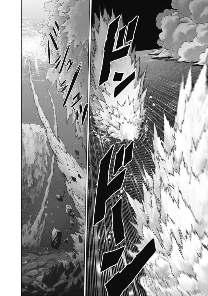 Garou and Saitama fell on the sea bottom but swiftly swam back up.