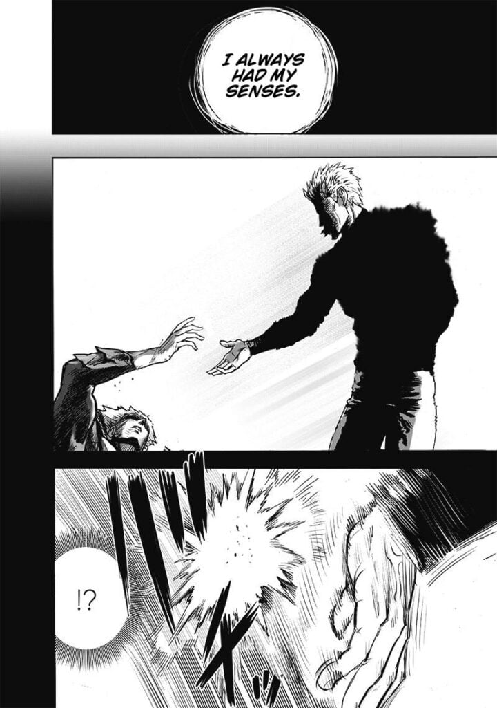 Back to the scene when Bang reached for Garou's hand when he was defeated. But Garou didn't accept his hand.