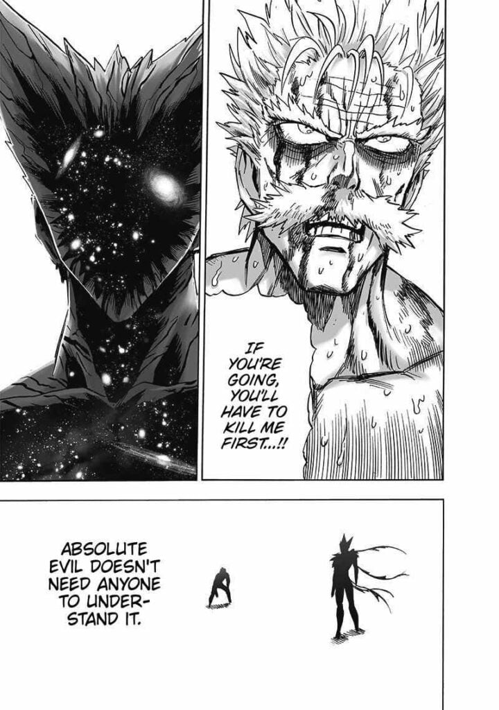 Bang stands face to face with Garou.