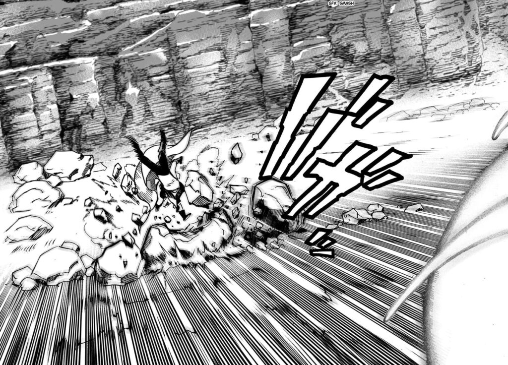 One Punch Man Chapter 17 - Page 22
Saitama gets hit by a rock while Genos attacks him.