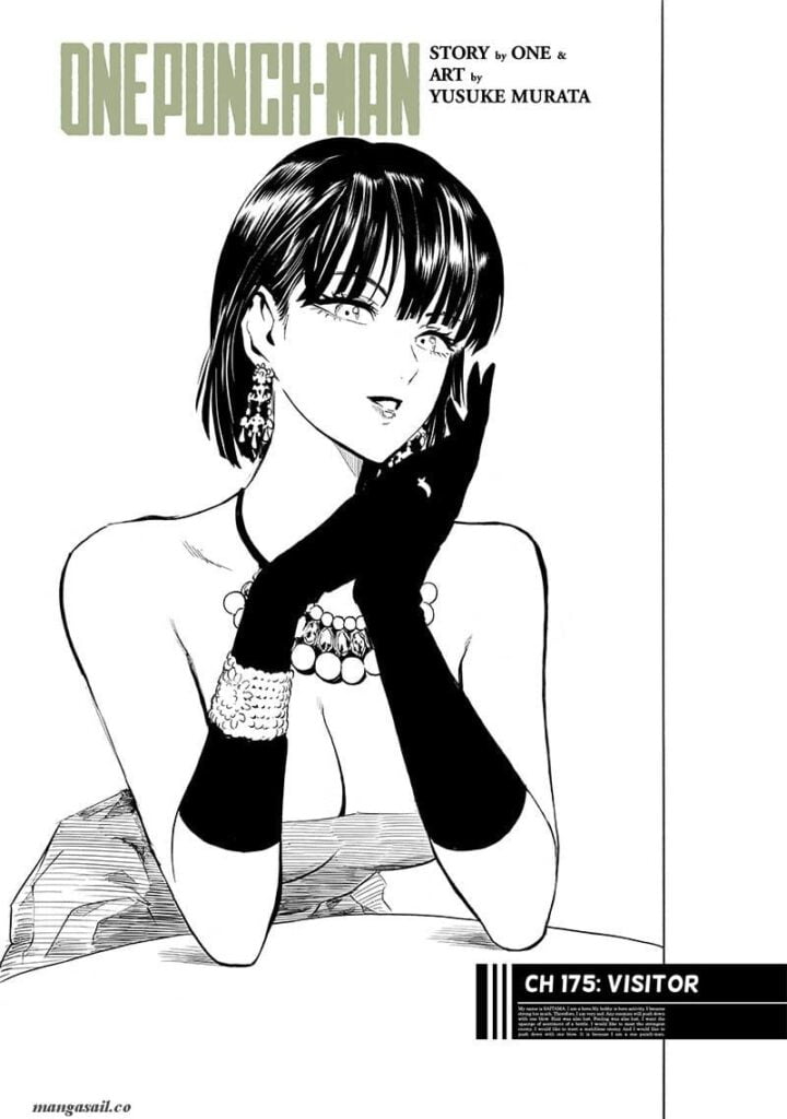 Sexy Fubuki with valuable earrings, necklace, and long gloves while sitting at a table as the cover image.