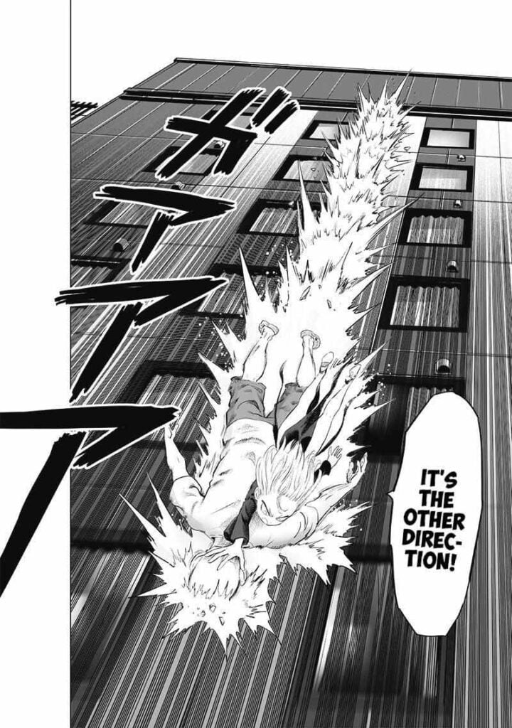 Tatsumaki holds Saitama's head and smashes and wipes his face into the side of the building.