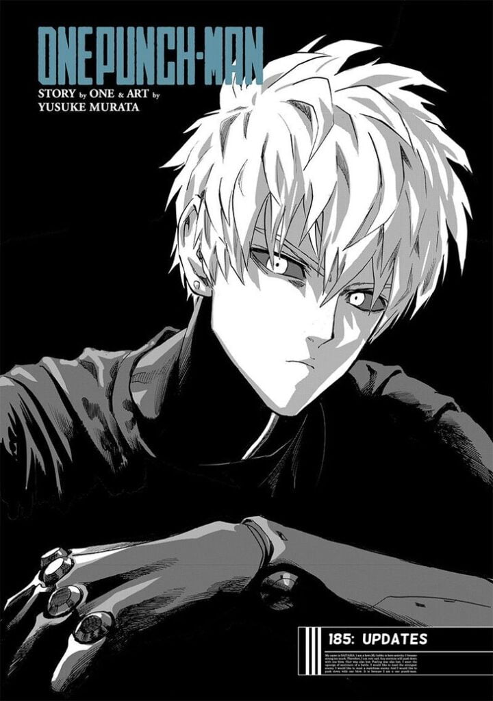 Cyborg Genos on a black background as the cover image.