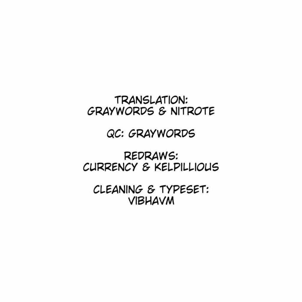 Credits for translation, QC, redraws, cleaning, and typeset.