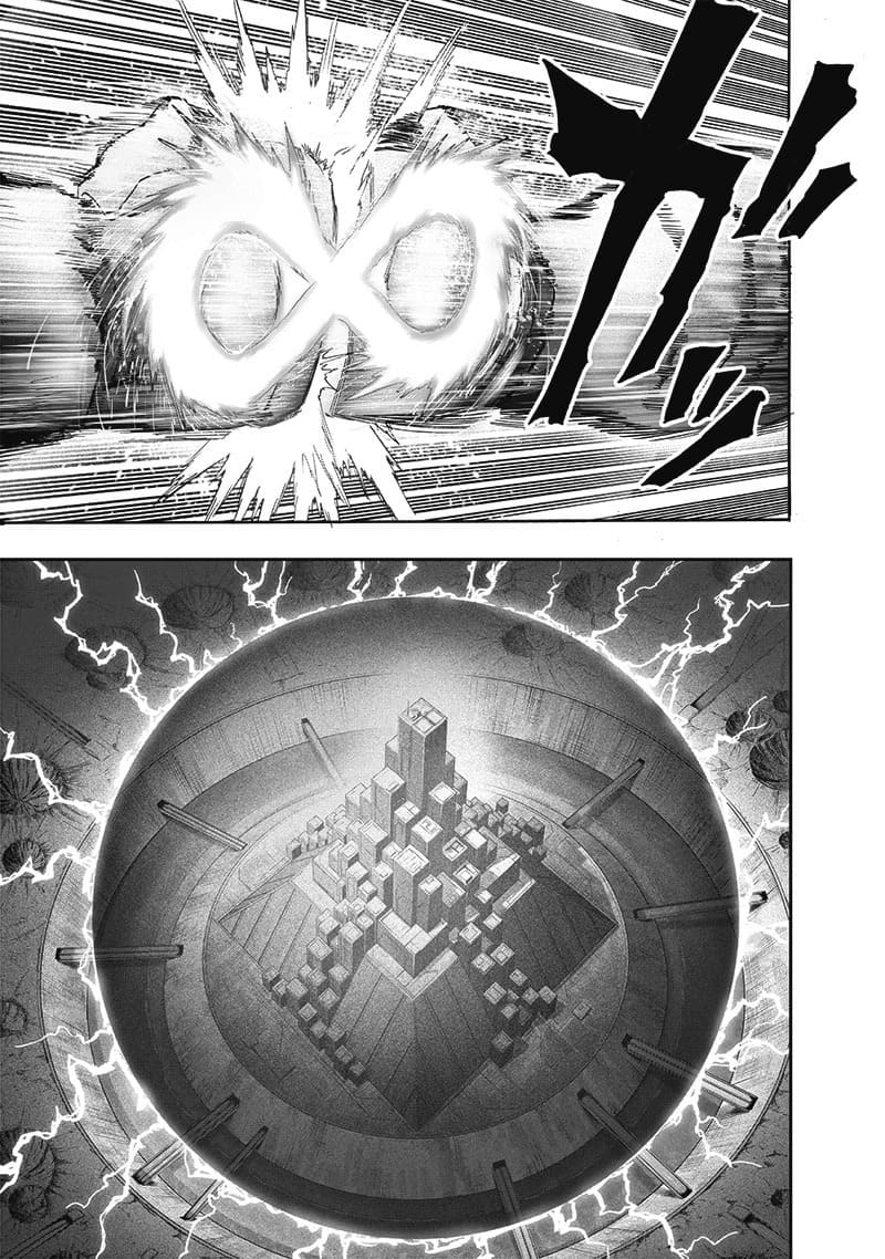 Blast punches his fists together, forming an infinity symbol. Outside, the whole H.A. base is wrapped in a sphere.