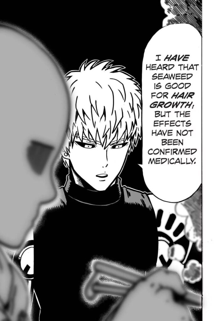 Genos gives trivia about how kombu is good for hair growth, though it's not confirmed medically.