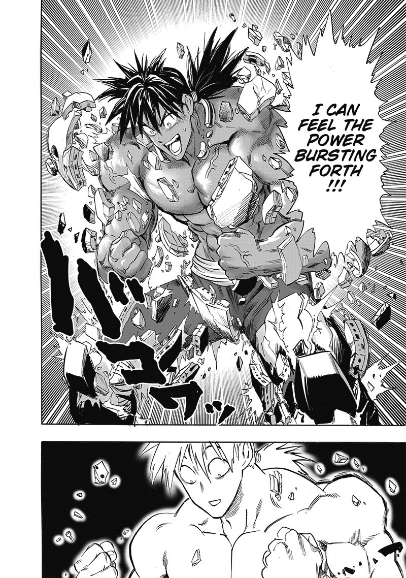 Suiryu feels his power bursting, but he accidentally destroys the suit to pieces after his muscles enlarge.