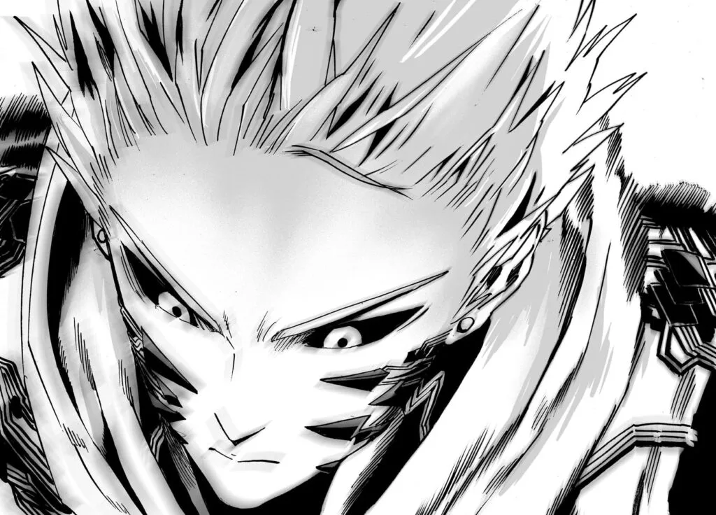 Genos prepares a plan to destroy the giant meteor when a new robot suddenly flies above him.