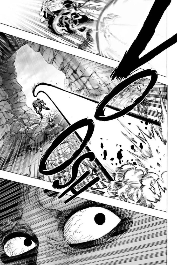 Genos quickly flies to the monster for a quick attack.