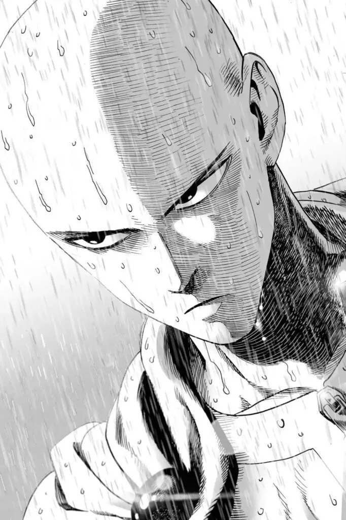 Saitama now looks like his signature serious face.