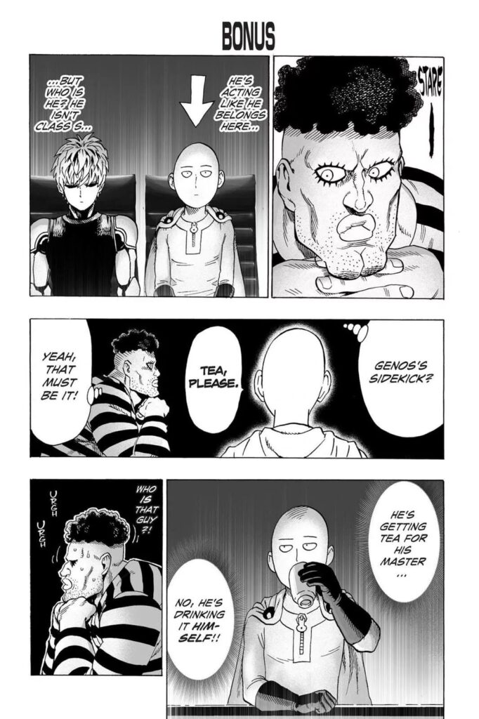 Puri-Puri Prisoner thinks Saitama is Genos' sidekick.