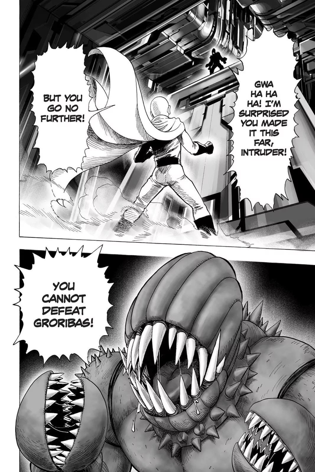 Saitama encounters a monster named Groribas.