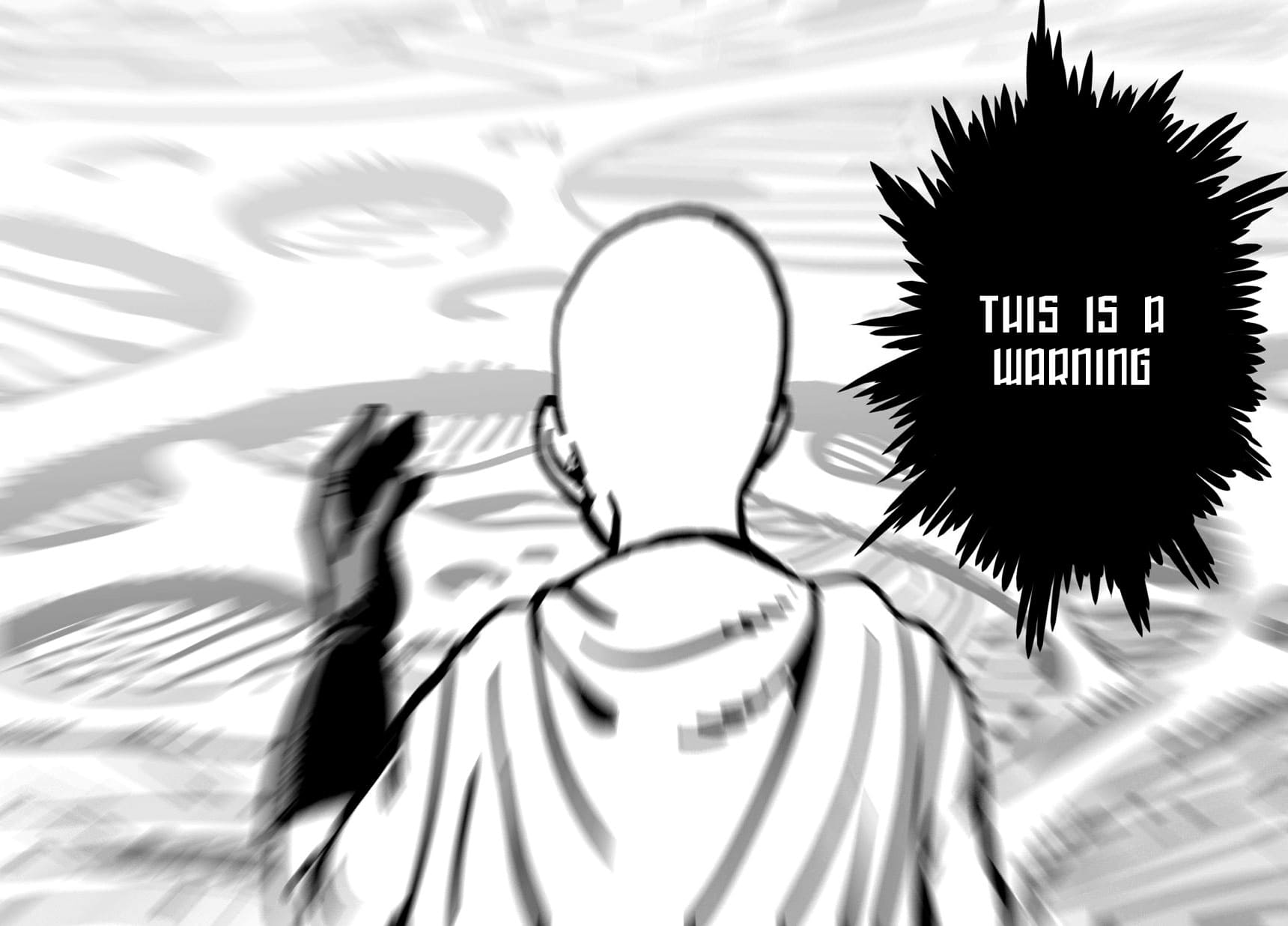 Saitama's bald head is zoomed further.