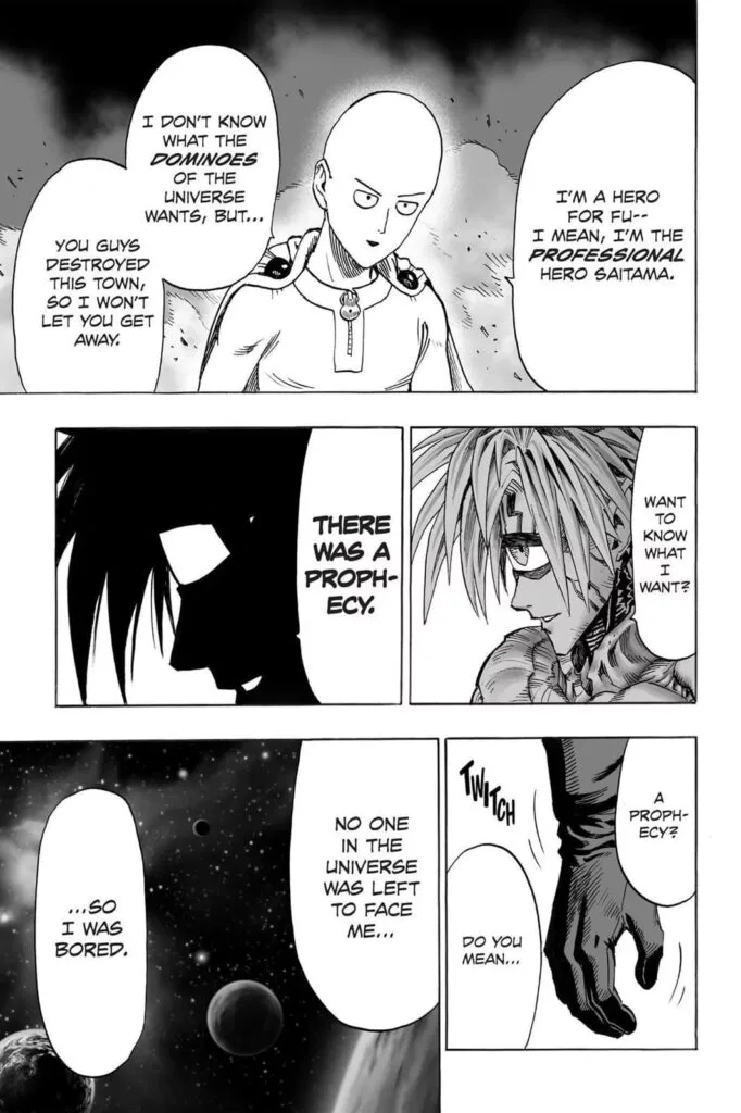 Boros and Saitama start talking.