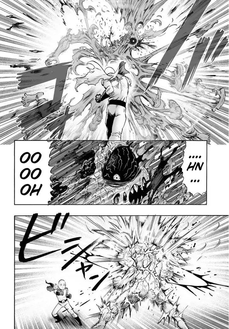 Lord Boros is now minced meat after Saitama's punches but instantly regenerates and fuses back.