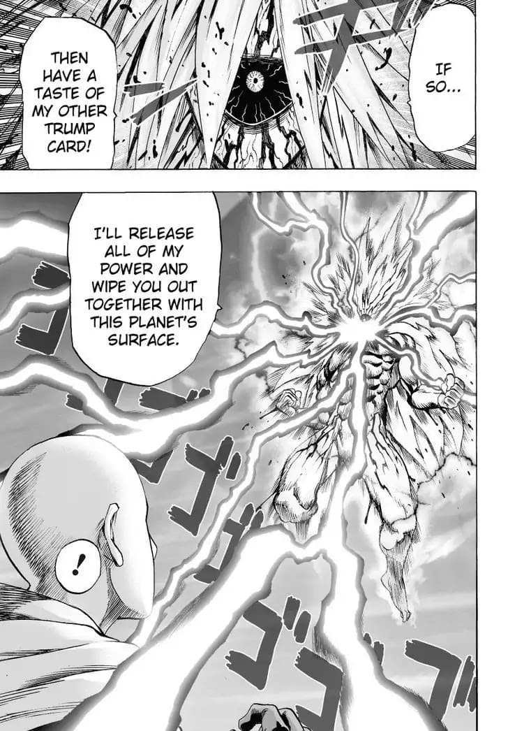 Lord Boros prepares another attack and focuses another massive energy with lightning emanating from his face.