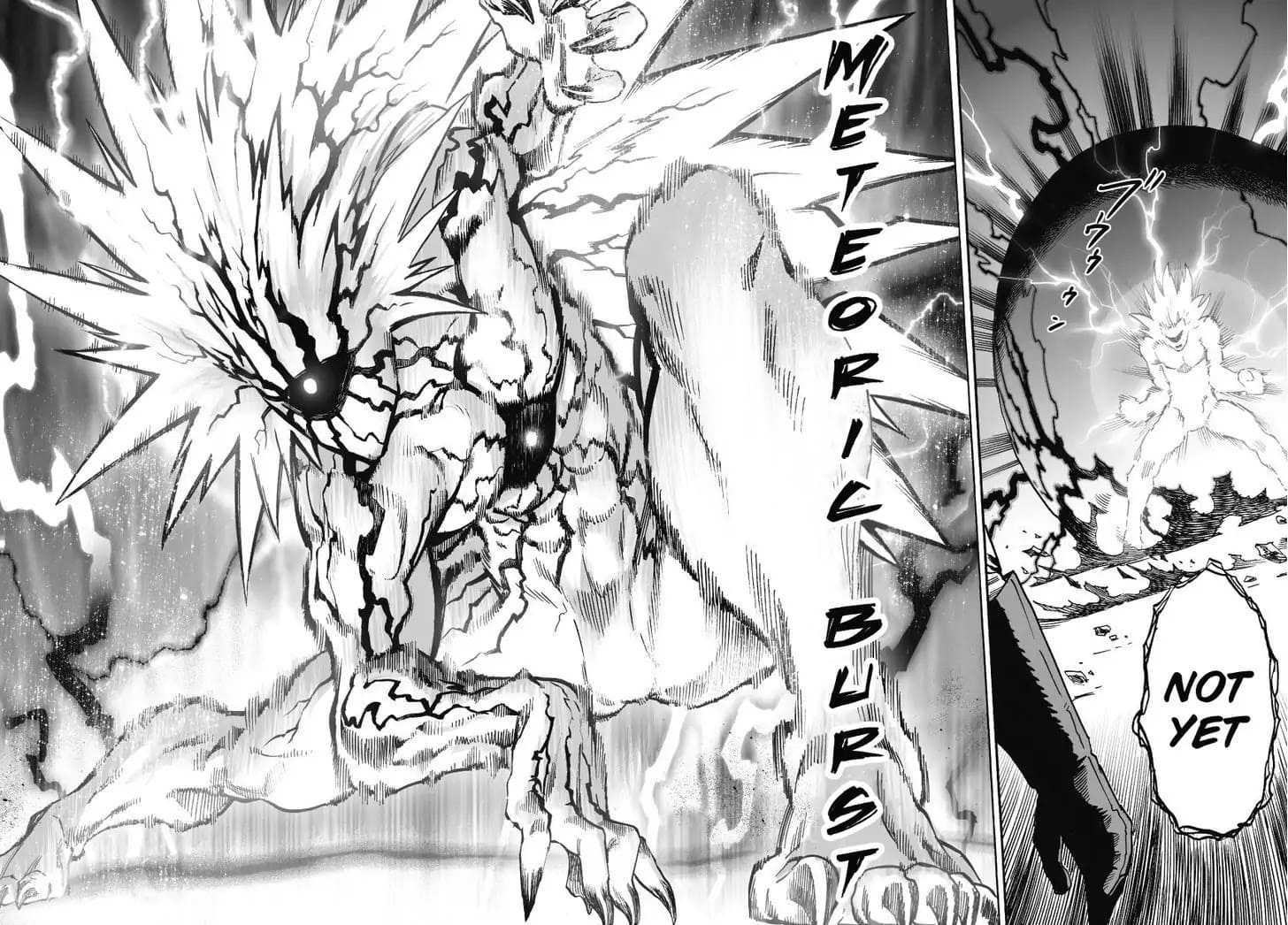 Lord Boros transforms his whole body now with longer hair and a more robust look, preparing to attack Saitama.