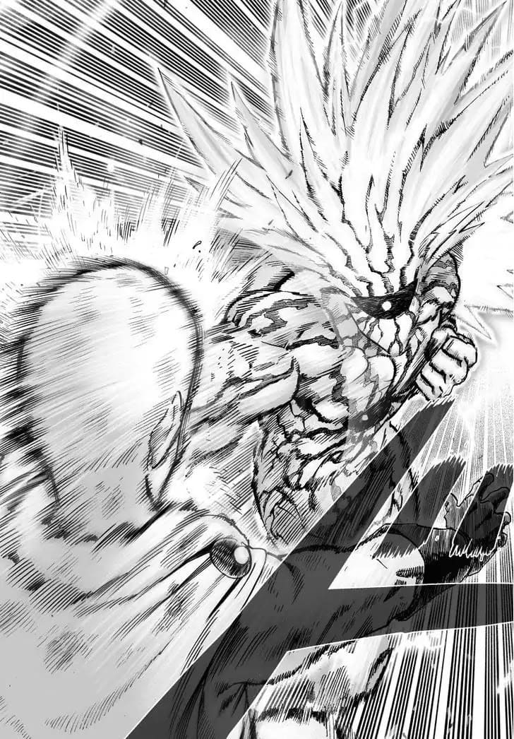 Lord Boros punches Saitama in the face.