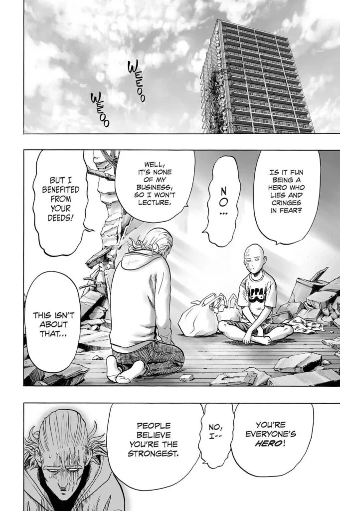 King sits down with Saitama and admits that he's weak and everything is a lie.