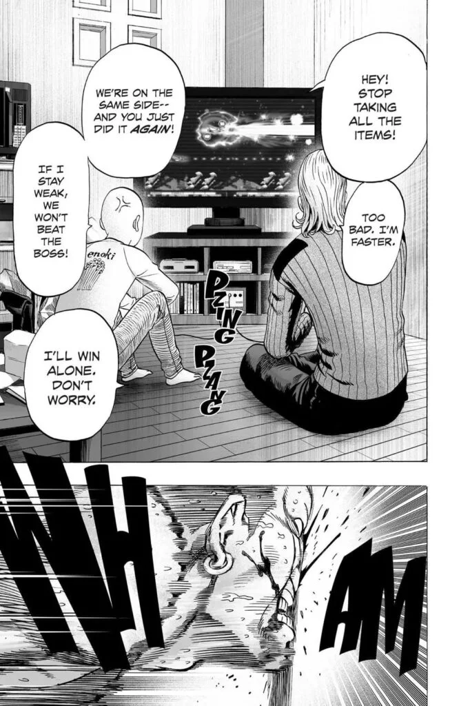 King and Saitama are now playing video games together.