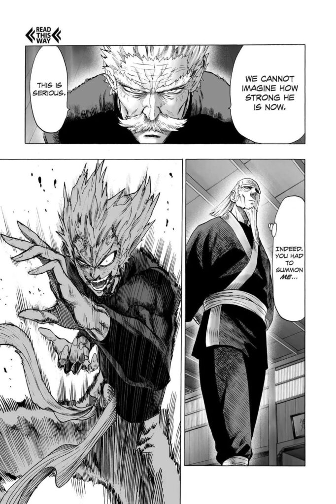 Bang is serious about how strong Garou is. That's why he summoned his older brother Bomb.