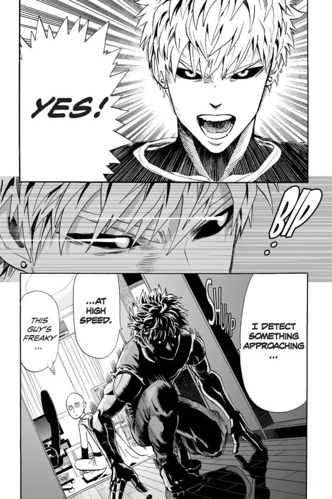 Genos detects an approaching threat.