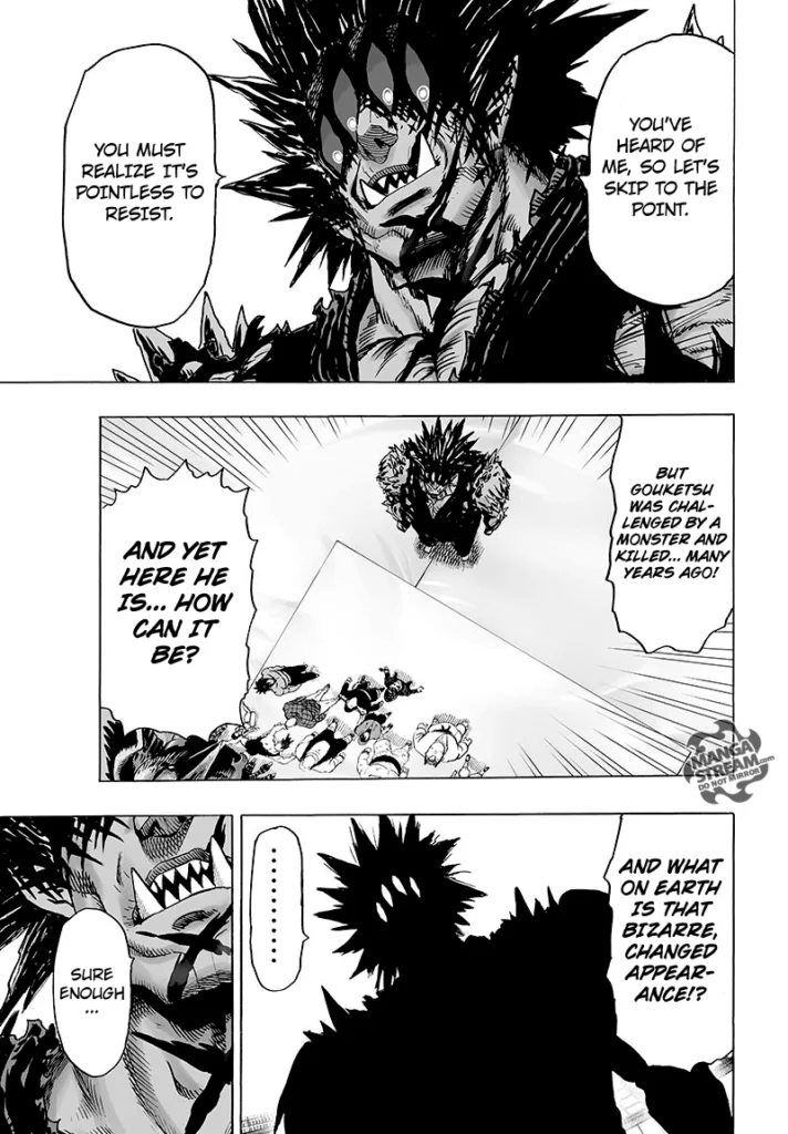 The people cried that Gouketsu was challenged and killed by a monster many years ago, but why was he there?