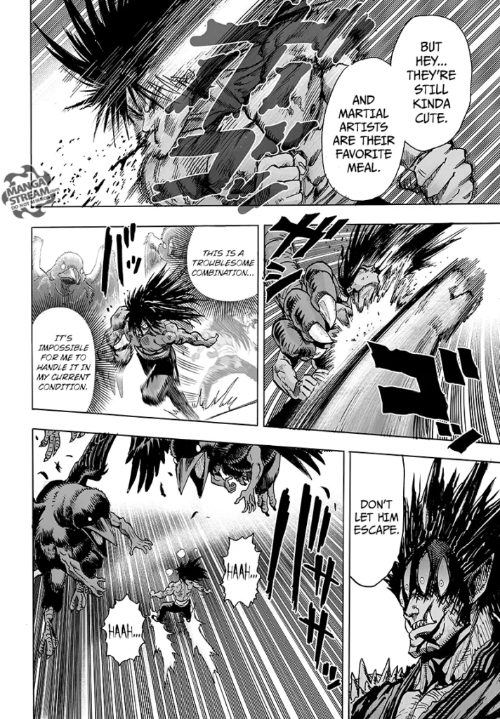 Suiryu gets hit by the crow's punch as he tries to run and escape, realizing he can not win in that condition.