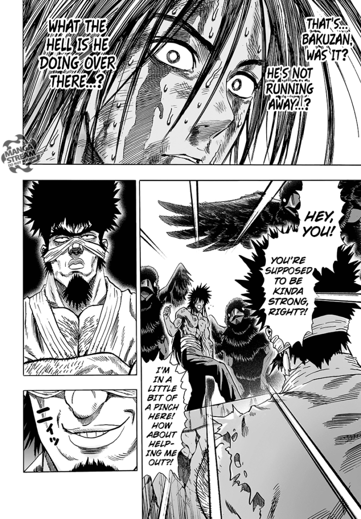 Suiryu asks for Bakuzan's help, who just suddenly smiles at him.