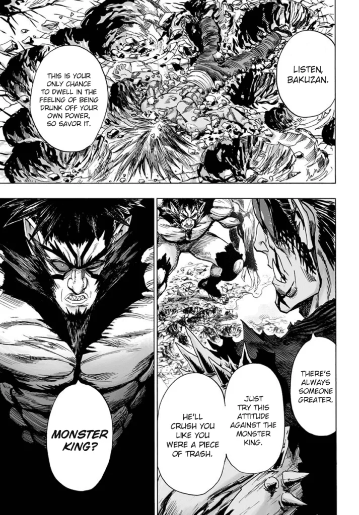 Gouketsu reminds Bakuzan that there is someone greater than him, like the Monster King.