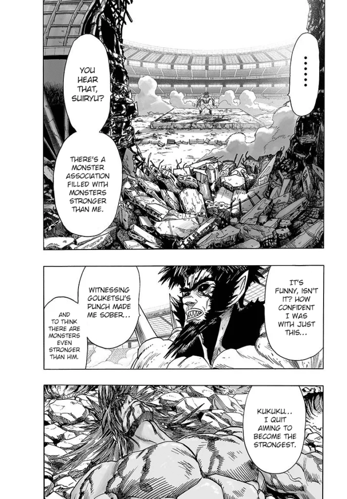 Bakuzan tells Suiryu that there are monsters stronger than Gouketsu, who is even very strong already.