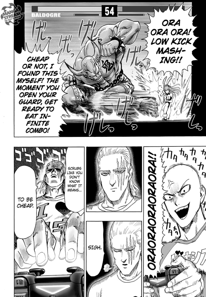 Cut to the scene, Saitama and King play a video game.